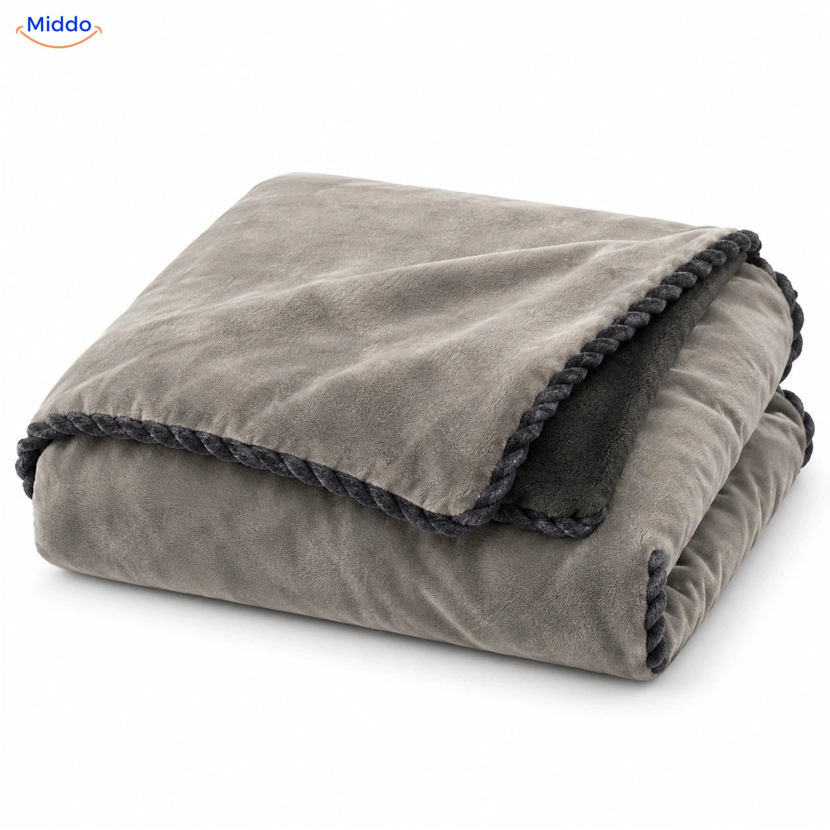 Velvety plush duvet cover in Light Gray | Dark Gray