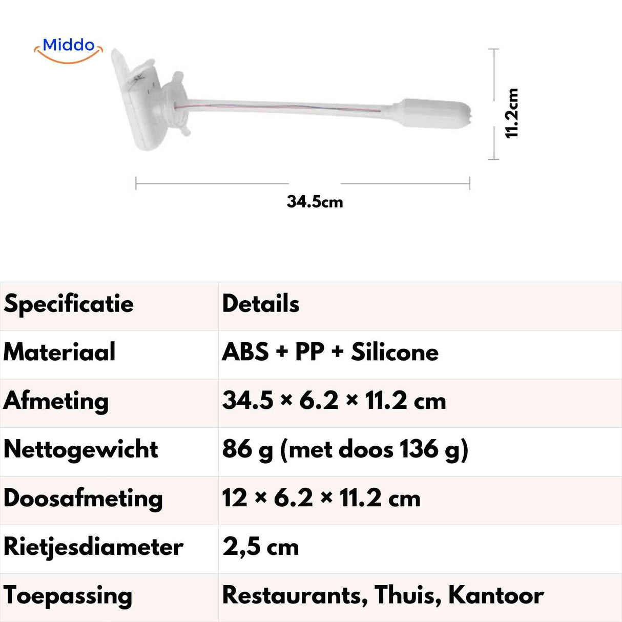 Water pump specifications showing dimensions, weight, and materials.