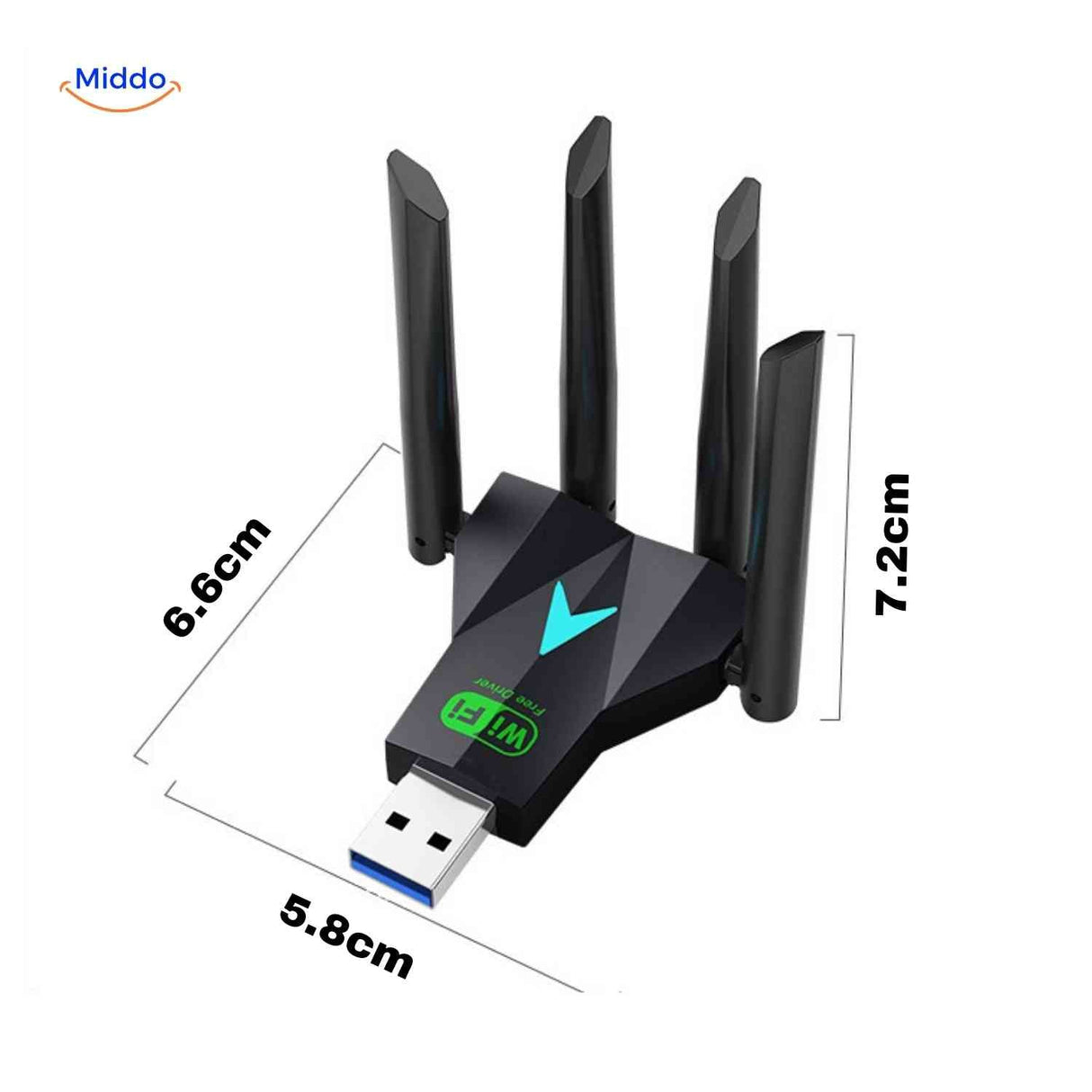 High-speed 1300Mbps performance of dual-band AeroLink wifi adapter.