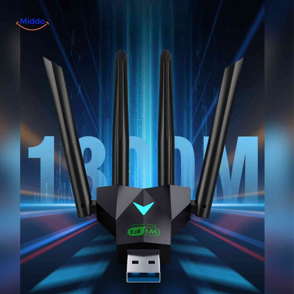 AeroLink extending wifi signal to desktop PC for enhanced connectivity.