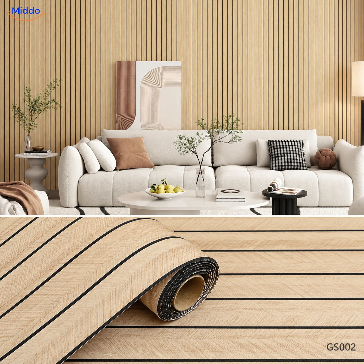 Woodline self-adhesive PVC wall panels – Light Oak – GS002