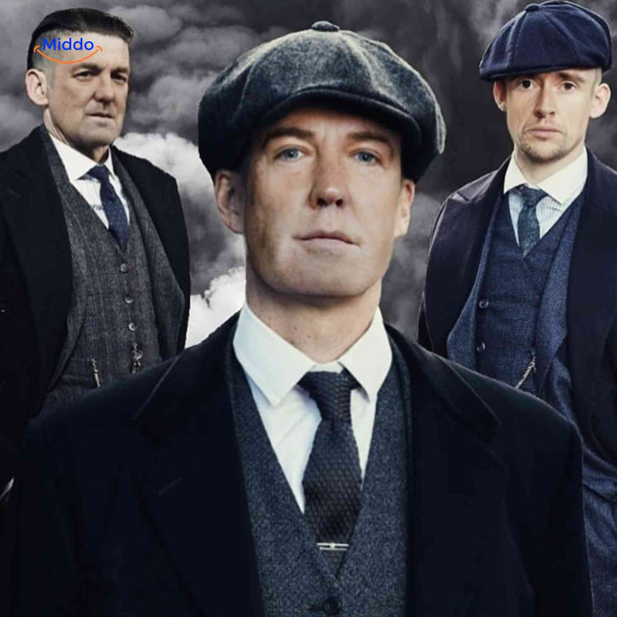 Dark gray wool vintage flat cap with classic newsboy style and all-season comfort.