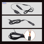12V heated seat cushion with charging cable, power adapter, and cigarette lighter plug.