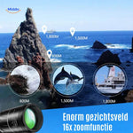 16x zoom monocular delivers excellent distance viewing for long-range observation.