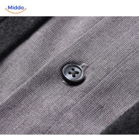 Modern styling combination with 2-in-1 men's knit shirt.