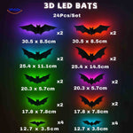 24-piece 3D LED bat light set for extensive Halloween display.