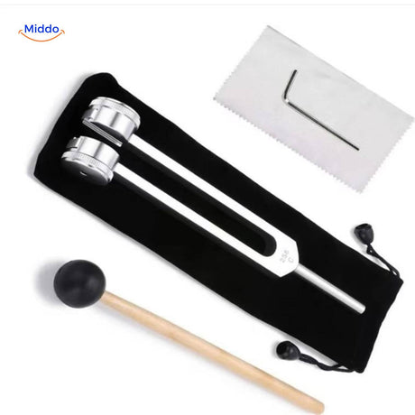256Hz VibeClean healing tuning fork set with cap and extraction tool.