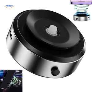 Silver magnetic car phone mount with 360-degree rotation