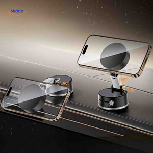 360 degree rotating phone holder adjusting to multiple viewing angles.
