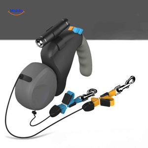 360 degree rotating mechanism prevents tangling on dual dog leash.