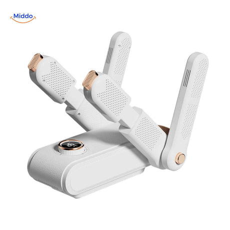 4-in-1 extendable shoe dryer with LED display for flexible use.