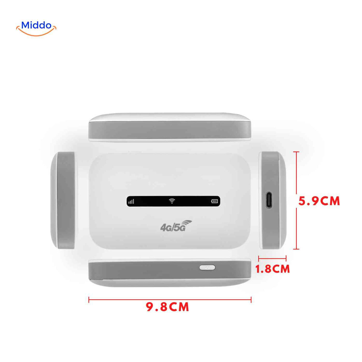 4G 5G hotspot with compact dimensions for easy portability.