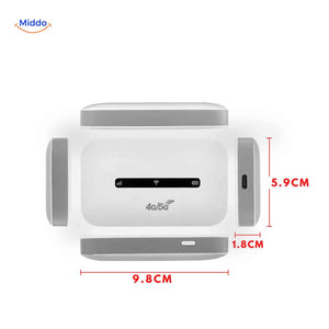 4G 5G hotspot with compact dimensions for easy portability.
