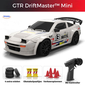 4WD drift RC car GTR shown from the front in a dynamic product hero shot