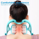 6-wheel pressure point neck massager with rotating therapy wheels for pain relief.