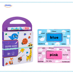 AquaDraw colors water coloring book in blue and pink