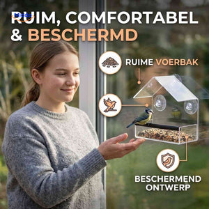 AviHaven sheltered bird feeder with roomy feeding tray