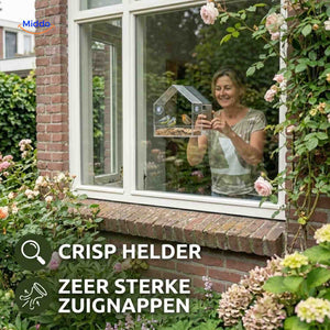 AviHaven window bird feeder installation on a window