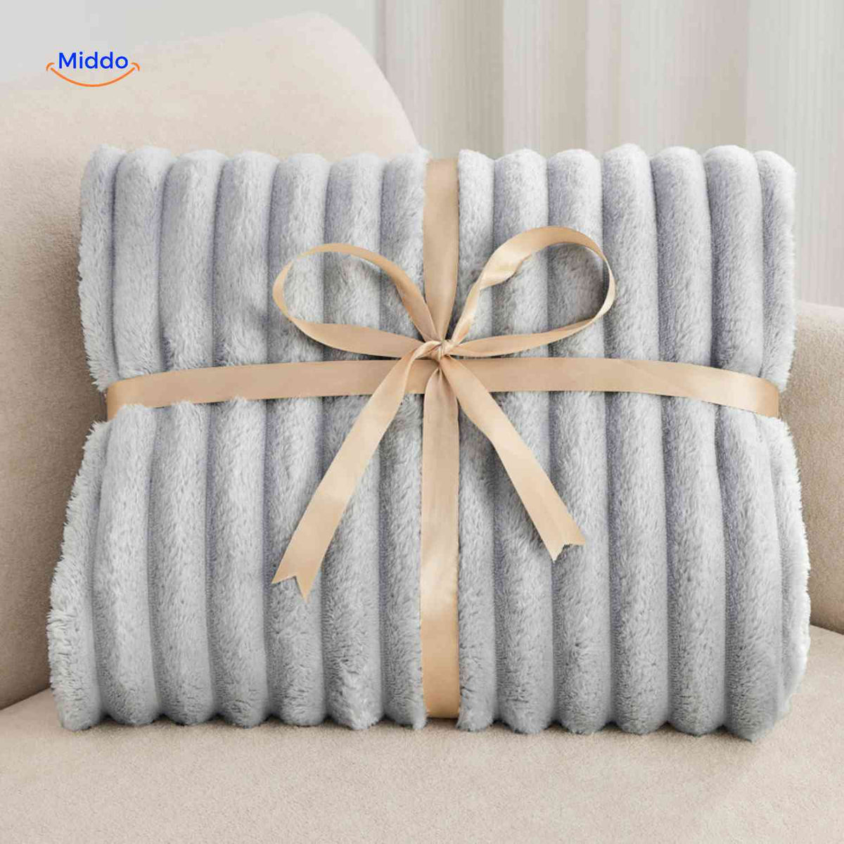 Fluffina premium plush ribbed blanket