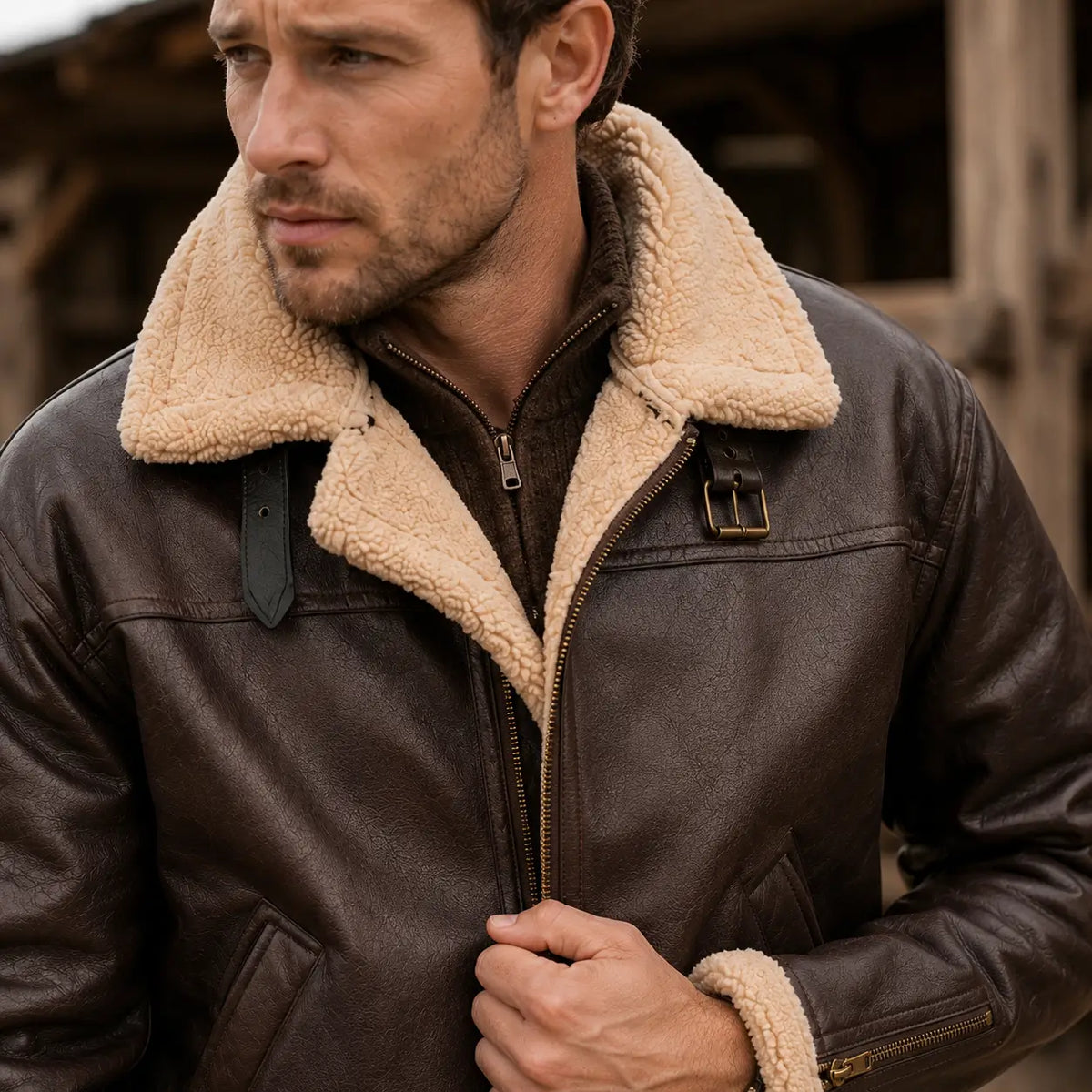 brown Furvello Jacket product view image 3