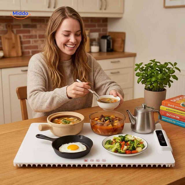 HeatFold large warming mat for multiple dishes
