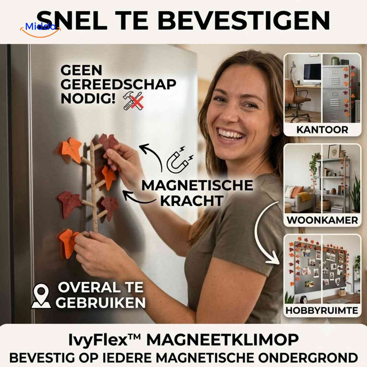 IvyFlex magnetic ivy for quick attachment