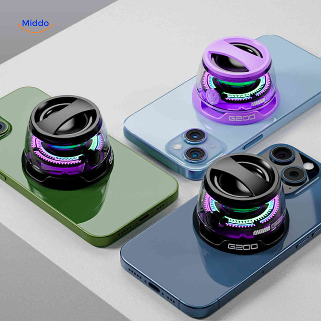 MagniBeat speaker attached to a smartphone