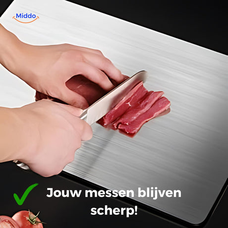 Knife on a SafeCut cutting board