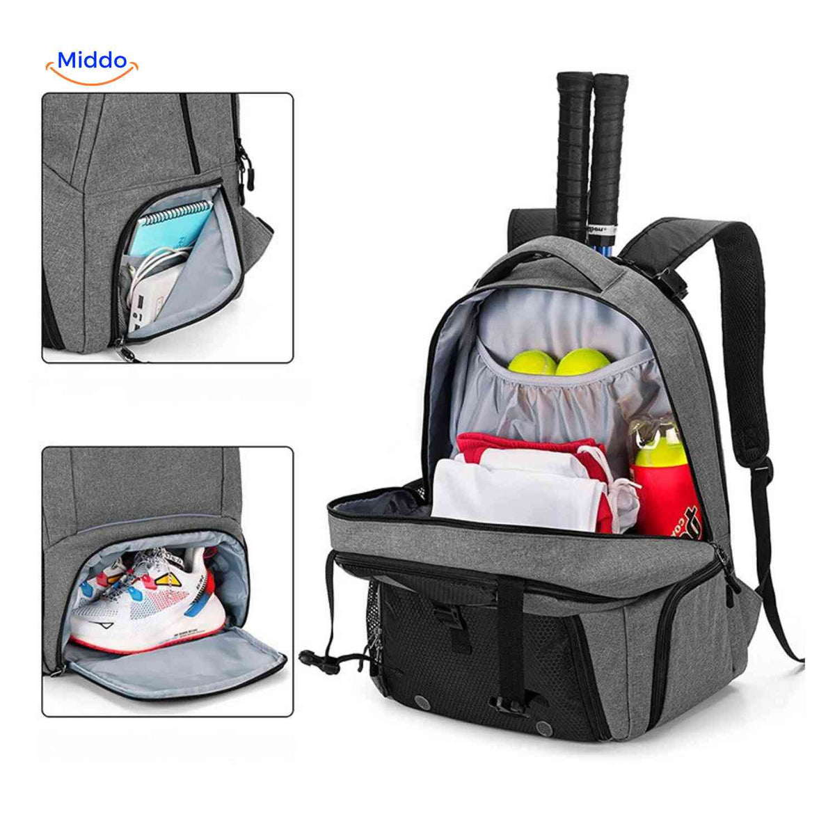 black Sportivo Tennis Backpack product view image 10