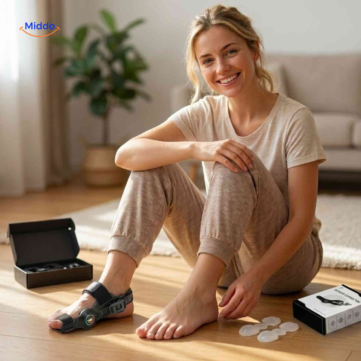 ToeRelief bunion brace with complete accessory set