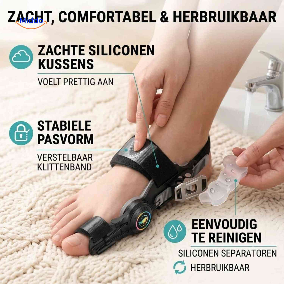 ToeRelief soft reusable bunion brace
