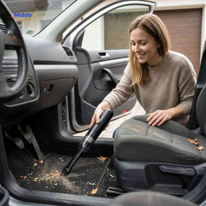 Turbovac car vacuum cleaning a vehicle interior