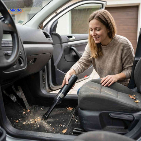 Turbovac car vacuum cleaning a vehicle interior