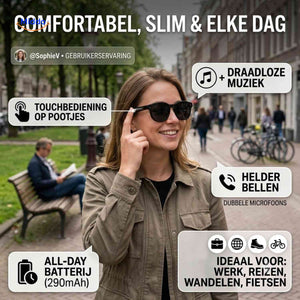 VisiCam comfortable AI glasses for calls, music, and battery-powered use
