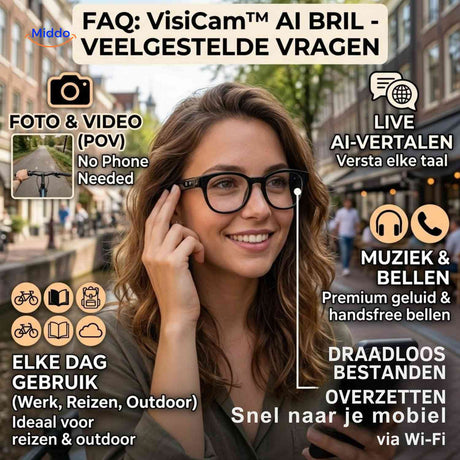 VisiCam AI glasses FAQ for translation, photos, video, and daily use