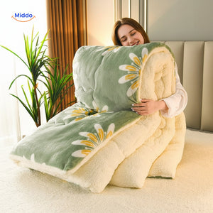 Warmora thick fleece blanket with sherpa lining for extra warmth