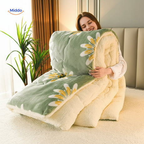 Warmora thick fleece blanket with sherpa lining for extra warmth