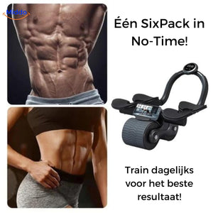 Ab trainer demonstrating six-pack building workout for defined core muscles.