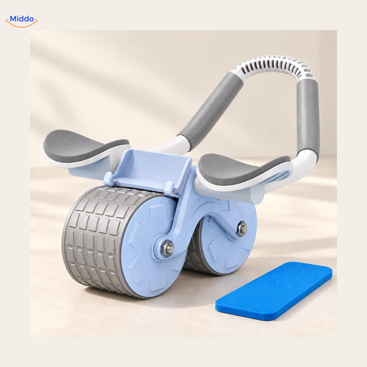 AbWheel Pro™ – Gray Blue – knee pad approx. 13.4 × 5.9 in