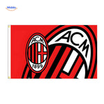 AC Milan club emblem flag featuring the legendary Italian football team crest.
