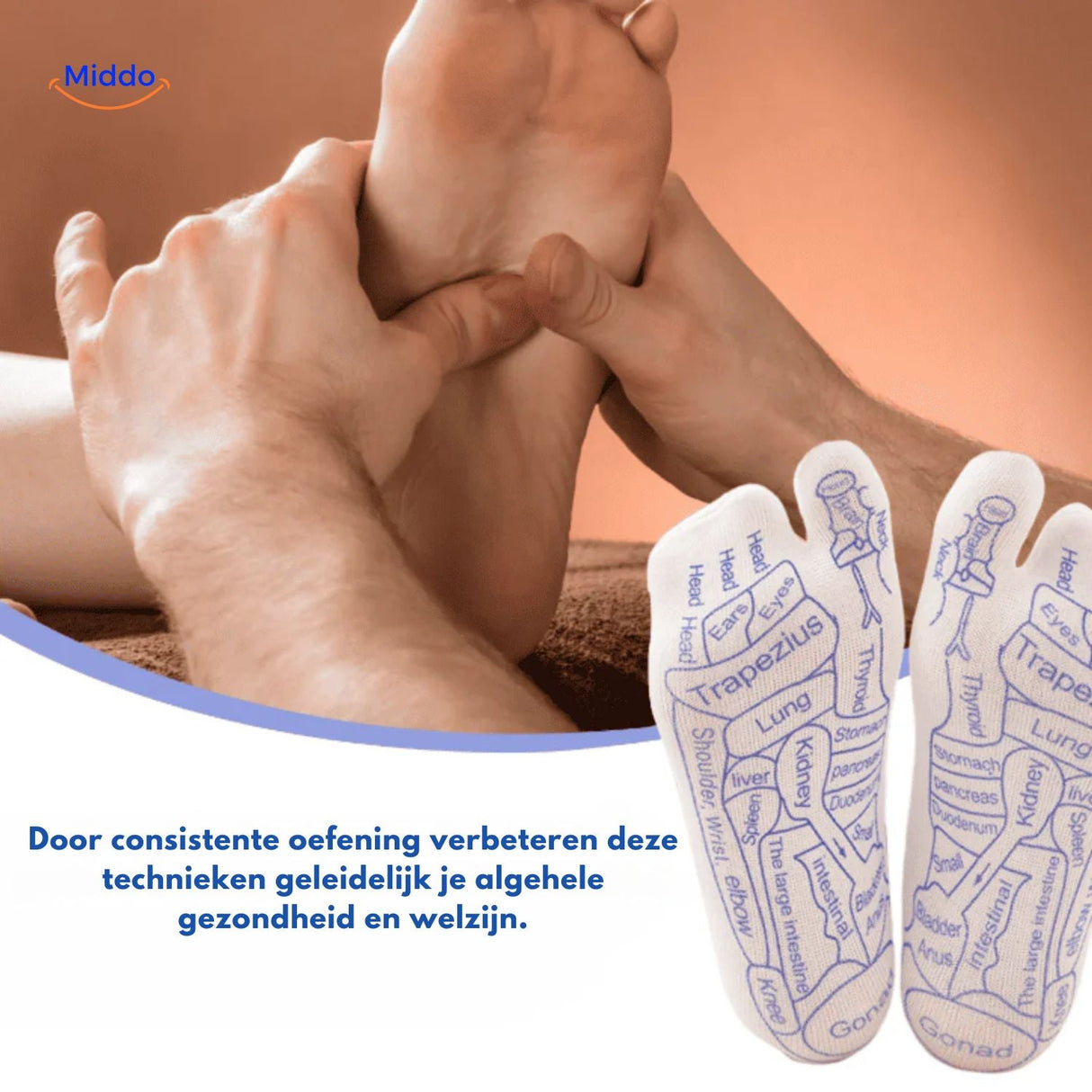 Acupoint acupressure socks providing foot support and therapeutic foot massage.