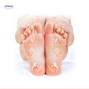 Acupoint foot therapy socks using acupressure for relaxation and healing.