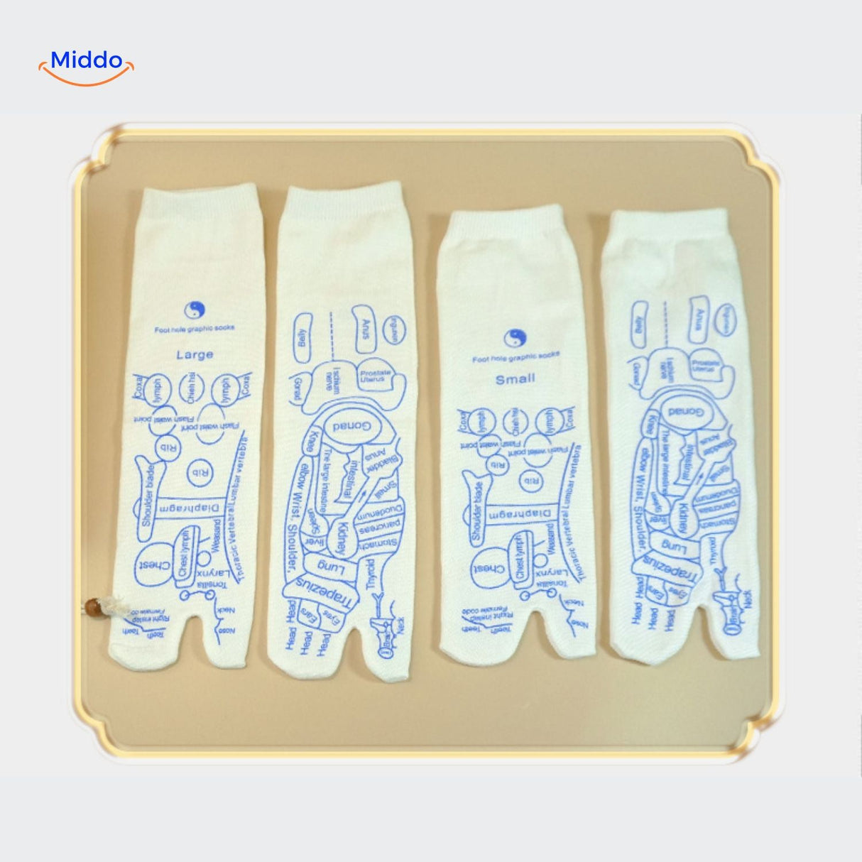 Acupoint therapeutic socks in multiple sizes for optimal foot health support.