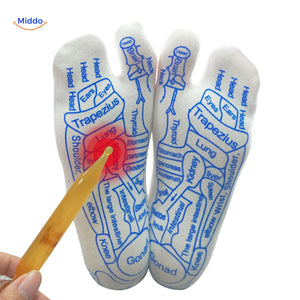 Acupoint socks with specific acupressure points designed for meridian therapy.