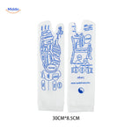 Acupoint socks in large sizes featuring an acupressure massage tool.