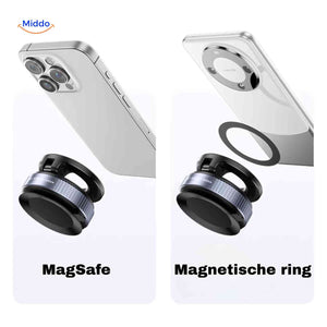 Close-up of adjustable vacuum base with locking dial knob on the foldable magnetic phone holder