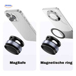 Close-up of adjustable vacuum base with locking dial knob on the foldable magnetic phone holder