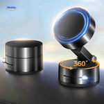 Adjustable phone mount with LED ring illumination for hands-free viewing.