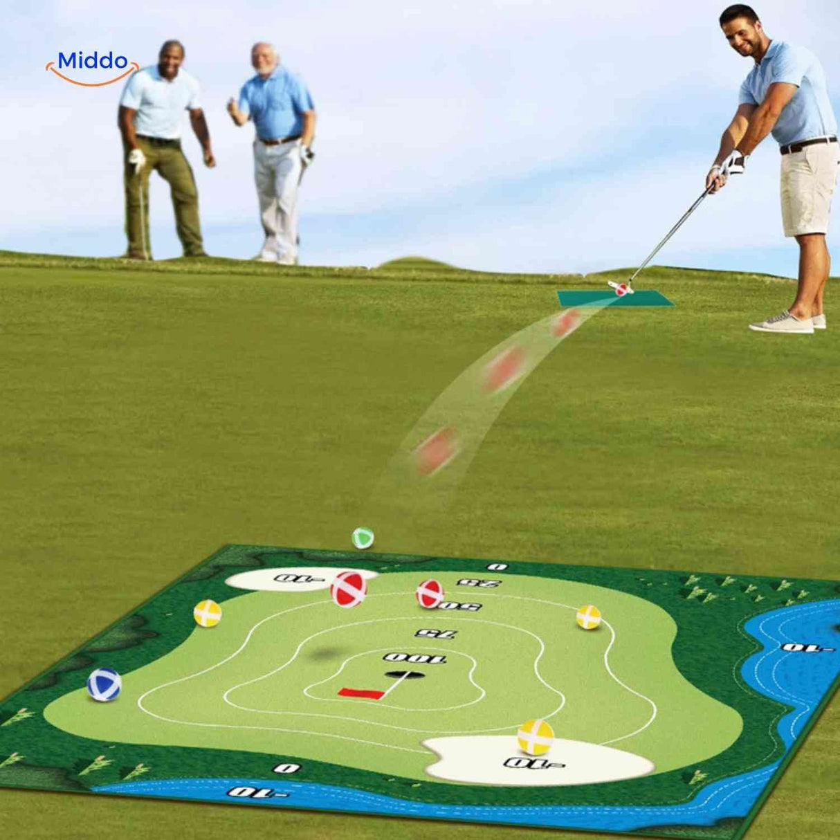 Golf practice mat designed for adults with professional swing training.