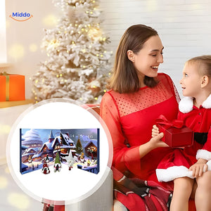 Holiday countdown calendar creating cozy Christmas moments with family.